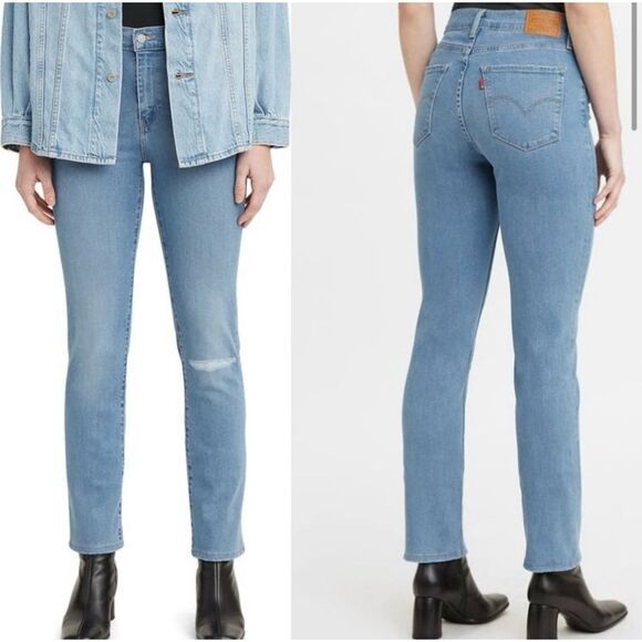 Levi's Light Blue Women's Straight Leg Jeans - Picture 1 of 14